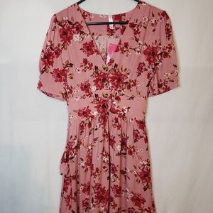 NWT Xhilaration Pink Floral Dress Size S